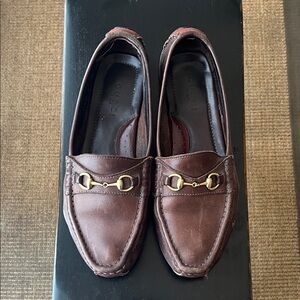 Gucci Brown Leather Horsebit Loafers